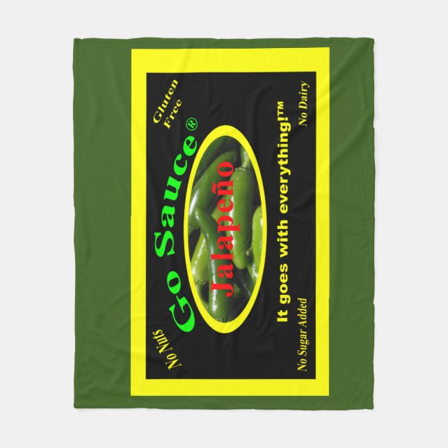 Couverture Polaire Sauce Blanket avec fond vert et jaune (Devant)