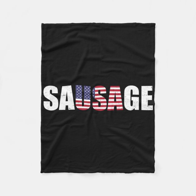 Couverture Polaire Saucisson américain drôle Usa  (Devant)