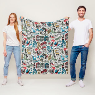 Couverture Polaire Saudade // motifs populaires du Portugal