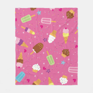 Couverture Polaire Saupoudrer, cupcakes, glaces et coquelicots