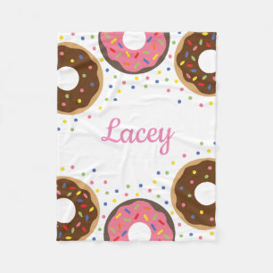 Couverture Polaire Saupoudrer les donuts Blanche-Toison personnalisé