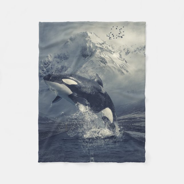 Couverture Polaire Sauts de baleines tueuses sauvages (Devant)