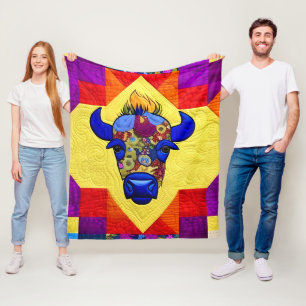 Couverture Polaire Sauvage West Bison Quilt Comme Design