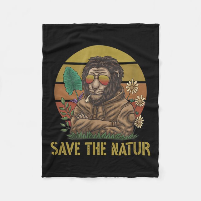 Couverture Polaire Sauvez La Nature Sauvez Le Lion Nature De l'enviro (Devant)