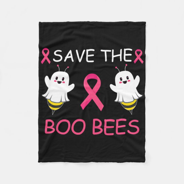 Couverture Polaire Sauvez les abeilles Boo Halloween amusant cancer d (Devant)