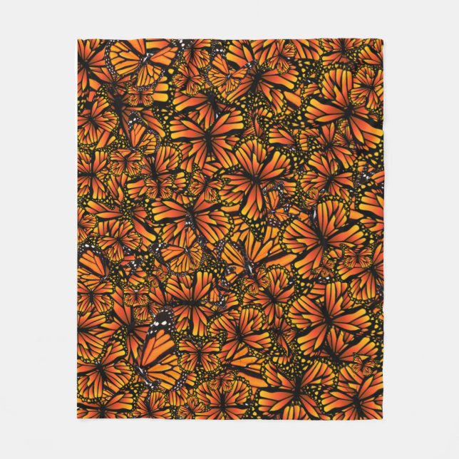 Couverture Polaire Sauvez les monarques papillon orange monarque noir (Devant)