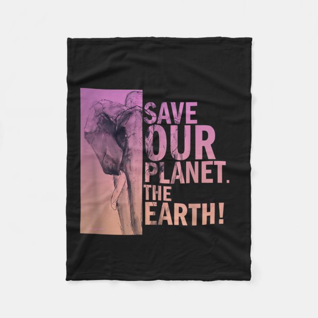 Couverture Polaire Sauvez Notre Planète La Terre Elephant De l'enviro (Devant)