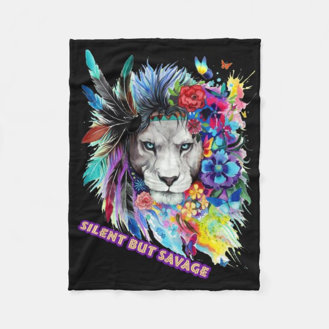 Couverture Polaire Savage Lion Sticker  (Devant)