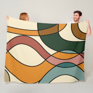 Couverture Polaire Savane Sereine Douce Abstraite Moderne Terreuse