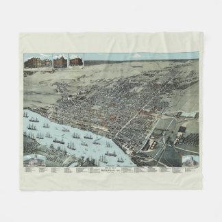 Couverture Polaire Savannah Georgia 1891 Oiseaux Vue des yeux Carte V