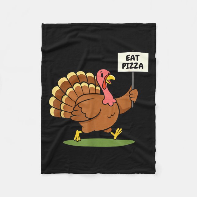 Couverture Polaire Save A Turkey, Eat Zza Funny Thanksgiving Design F (Devant)
