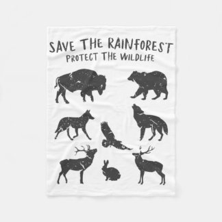 Couverture Polaire Save The Rainforest Protect The Wildlife Animal Gr