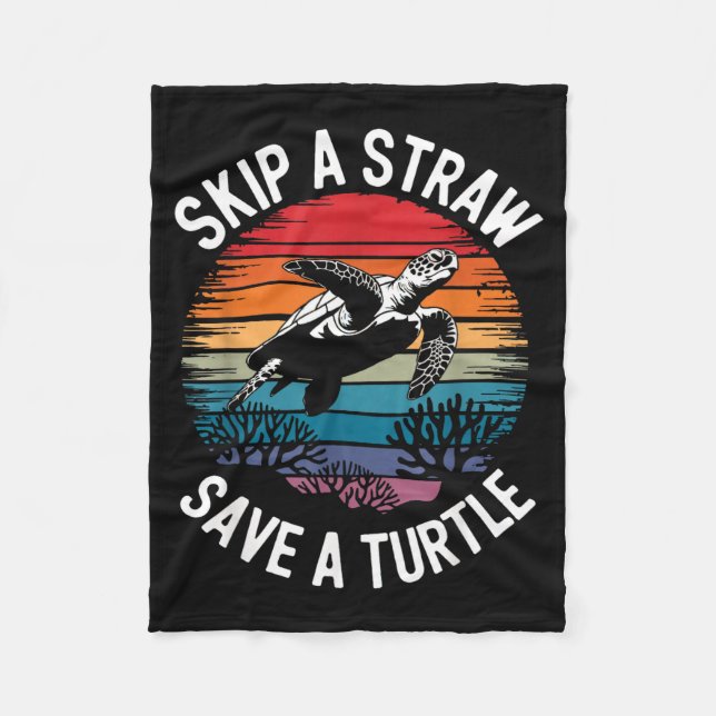 Couverture Polaire Save Turtles Sea Ocean Turtle Shirt  (Devant)