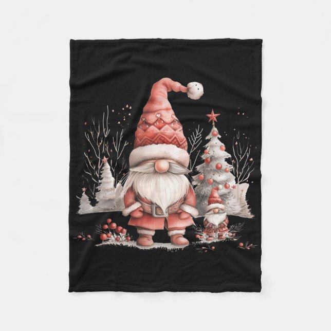 Couverture Polaire Scandinavian Christmas Gnome Red Berries  (Devant)