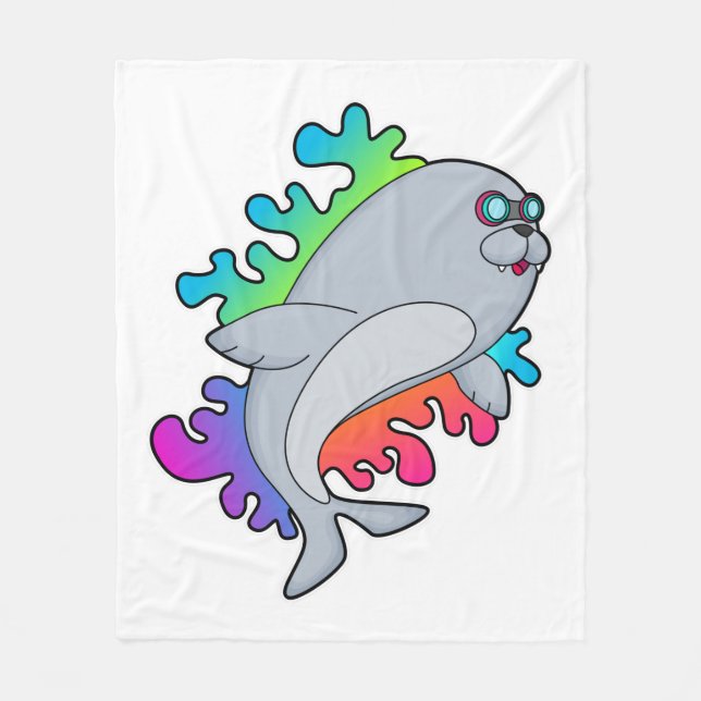 Couverture Polaire Sceau avec lunettes (Devant)