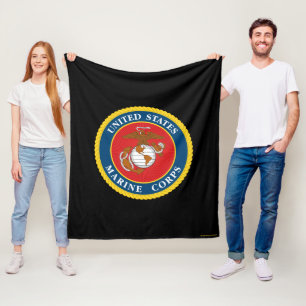 Couverture Polaire Sceau du Corps des Marines - plat