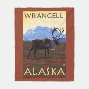 Couverture Polaire Scène de caribou - Wrangell, Alaska