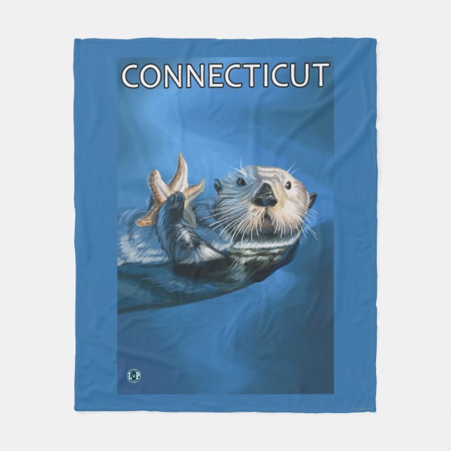 Couverture Polaire Scène de loutre de ConnecticutSea (Devant)