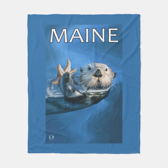 Couverture Polaire Scène de loutre de MaineSea (Devant)