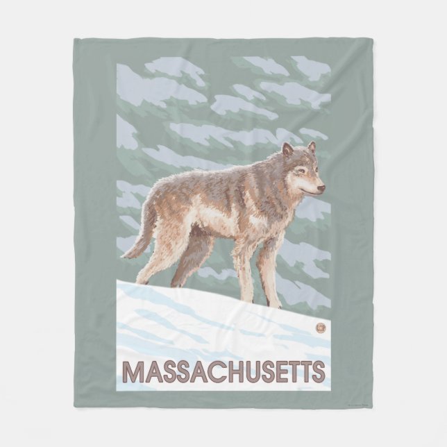 Couverture Polaire Scène de MassachusettsWolf (Devant)
