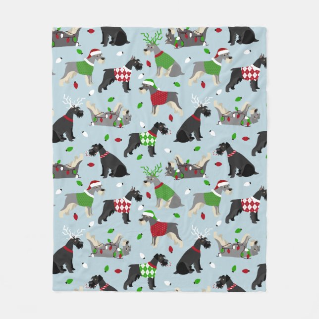 Couverture Polaire Schnauzer de Noël (Devant)