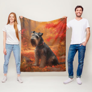 Couverture Polaire Schnauzer en automne Leaves Fall Inspire