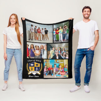 Couverture Polaire School Leaver Photo Memory Collage Blanket
