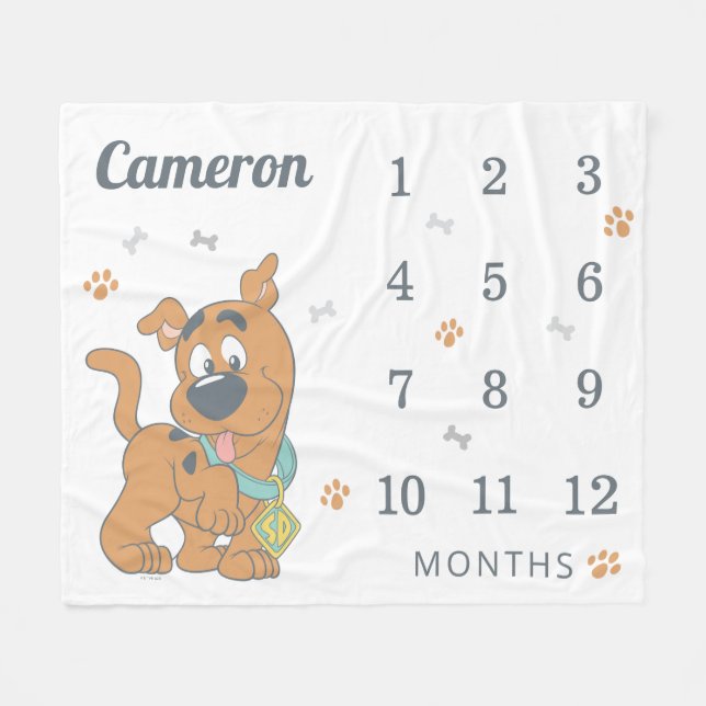Couverture Polaire Scooby-Dooo mensuel Milestone Baby (Devant (Horizontal))
