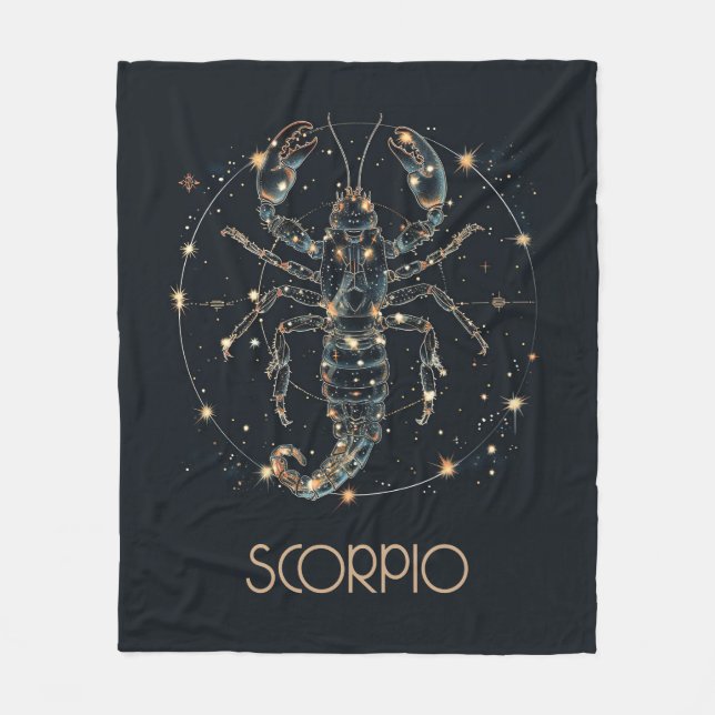 Couverture Polaire Scorpio Zodiac Constellation de polaire Blanche (Devant)