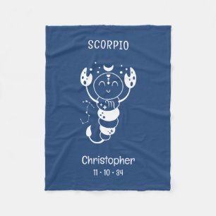 Couverture Polaire Scorpio Zodiac Star Nom Birthdate Bébé Bleu Bébé