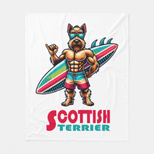 Couverture Polaire Scottish Terrier Surfer
