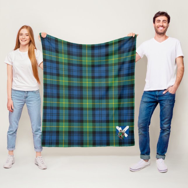 Couverture Polaire Scotts Gordon Ancien Tartan Plaid (En situation)