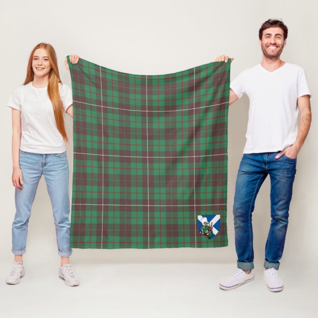 Couverture Polaire Scotts MacKinnon Chasse Ancien Tartan Plaid (En situation)