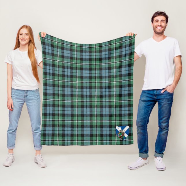 Couverture Polaire Scotts Melville Chasse Tartan Plaid (En situation)