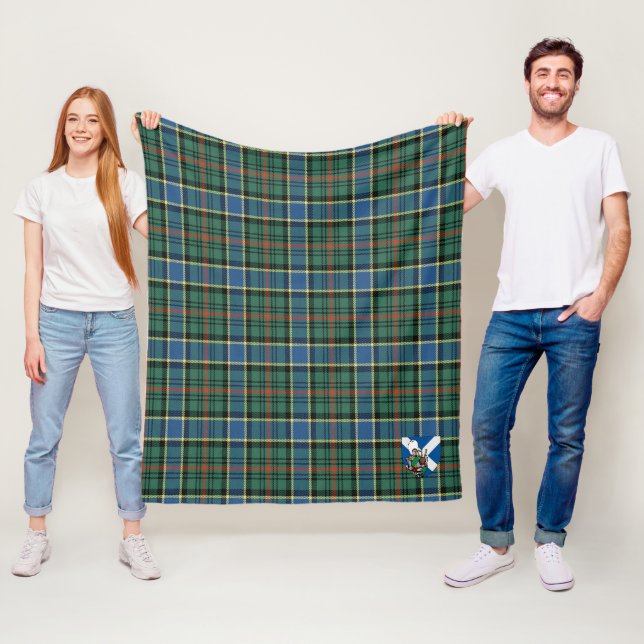 Couverture Polaire Scotts Ogilvie Chasse Ancien Tartan Plaid (En situation)