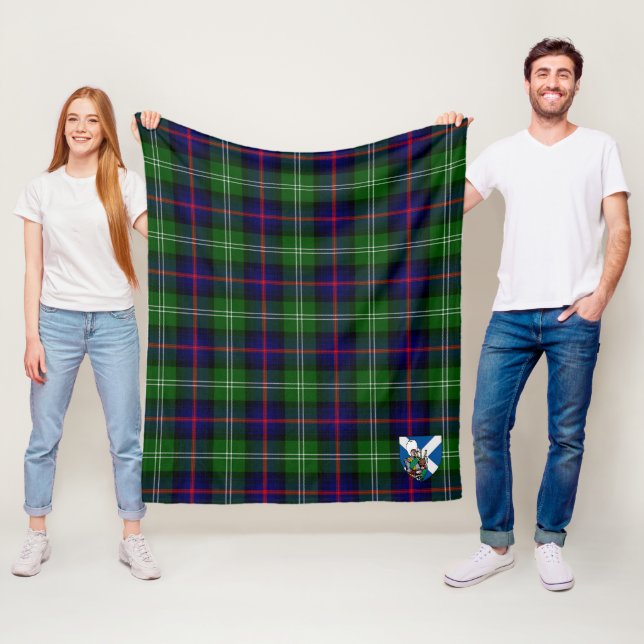 Couverture Polaire Scotts Sutherland Patiné Tartan Plaid (En situation)
