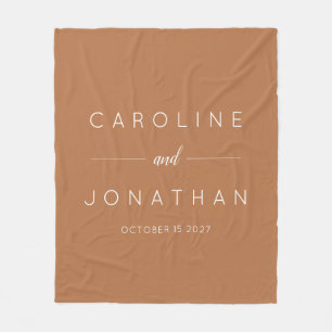 Couverture Polaire Script minimaliste moderne Mariage personnalisé Te