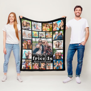 Couverture Polaire Script moderne MEILLEUR DES AMIS 19 Photo Collage