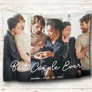 Couverture Polaire Script photo moderne meilleur couple jamais collag