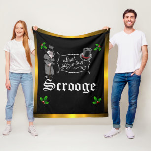 Couverture Polaire SCROOGE "Bah Humbug" Ceinture cadeau de Noël
