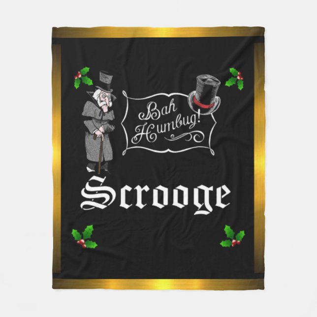Couverture Polaire SCROOGE "Bah Humbug" Ceinture cadeau de Noël (Devant)