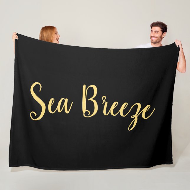 Couverture Polaire "Sea Breeze" Fancy Fun Script Arrière - plan noir (En situation)