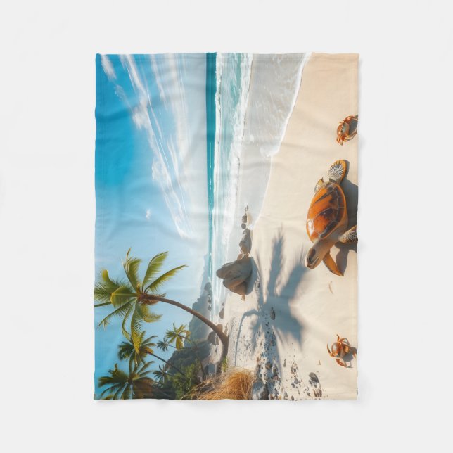 Couverture Polaire Sea  Crabs on Tropical Beach – Serene Ocea (Devant)