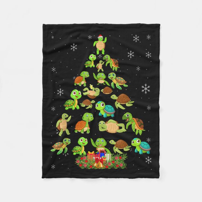 Couverture Polaire Sea Turtle Christmas Tree Matching Family Xmas Tre (Devant)