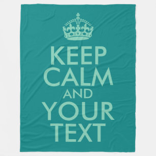 Couverture Polaire Seafoam Green Gardez le calme et votre texte