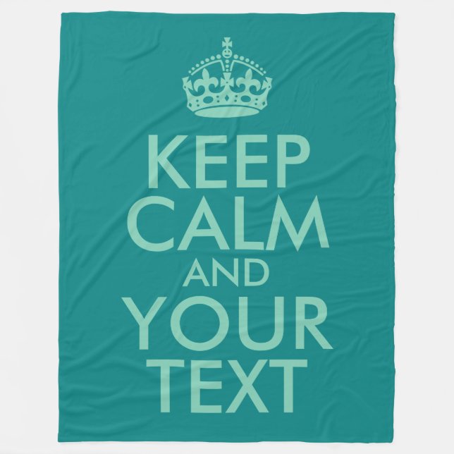 Couverture Polaire Seafoam Green Gardez le calme et votre texte (Devant)