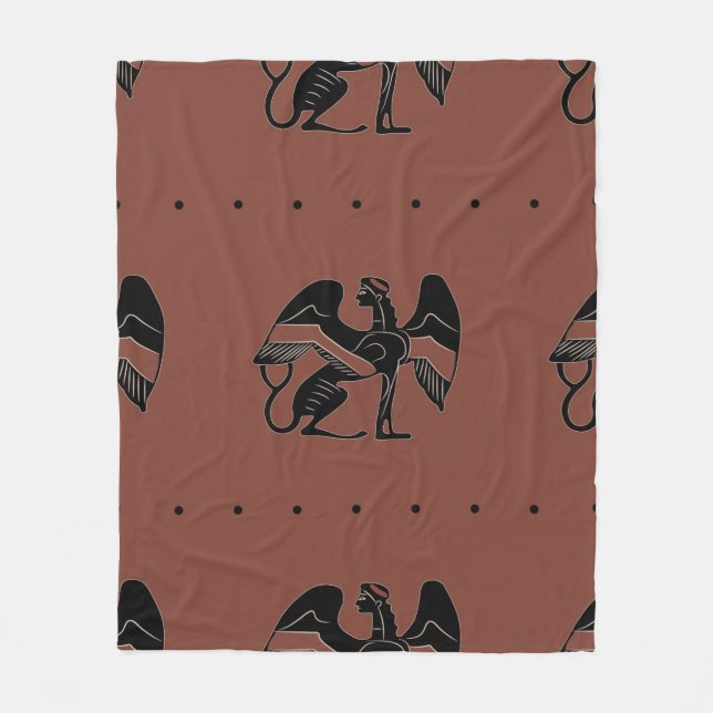 Couverture Polaire Seamless ethnic pattern with fantastic winged sphi (Devant)