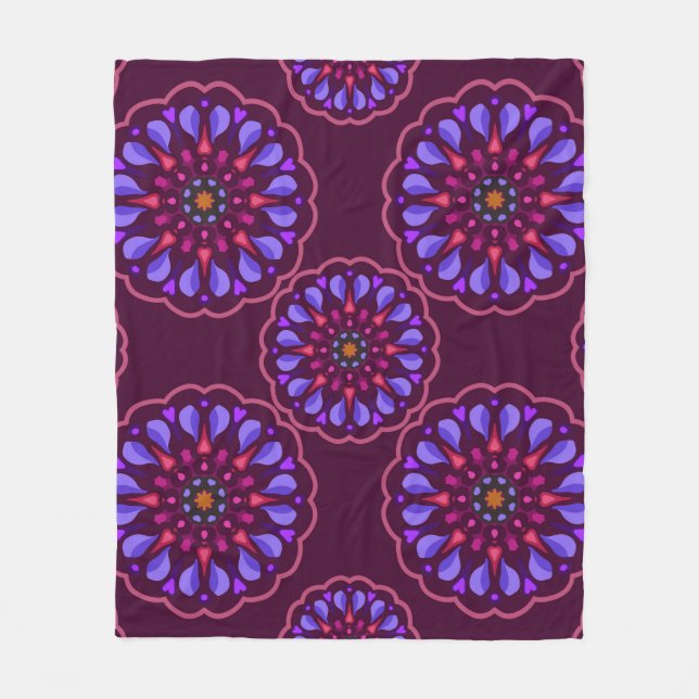 Couverture Polaire Seamless pattern with ethnic mandala art ornament. (Devant)