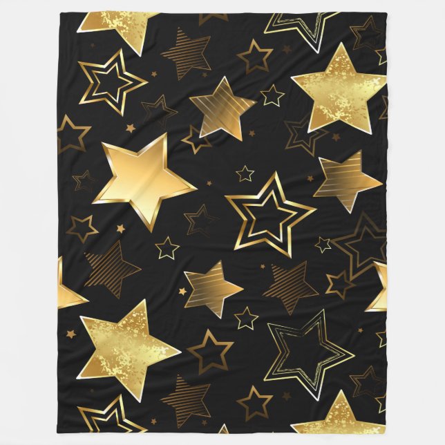 Couverture Polaire Seamless pattern with Golden Stars (Devant)