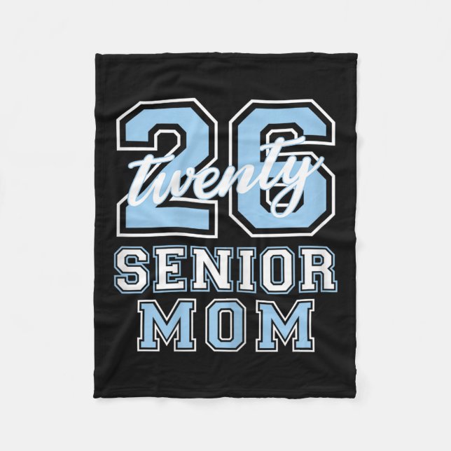 Couverture Polaire Senior Mom Cl Of 2026 Graduation Pale Blue Letters (Devant)